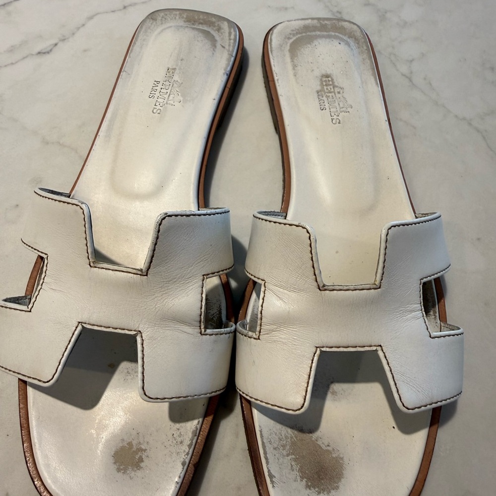 Hermes Cream Women's Sandals